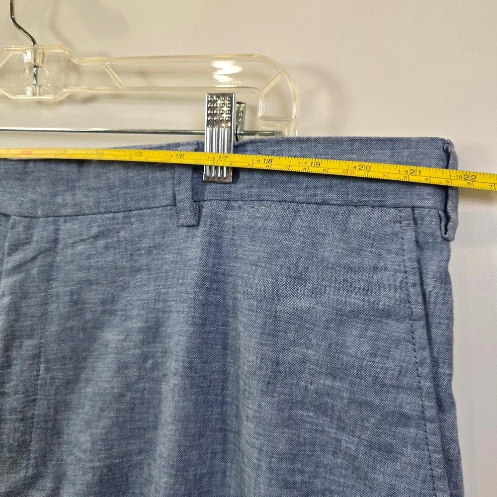 Joseph Abboud Mens Linen Cotton Casual Dress‎ Pants 44x30 Blue Summer Trousers